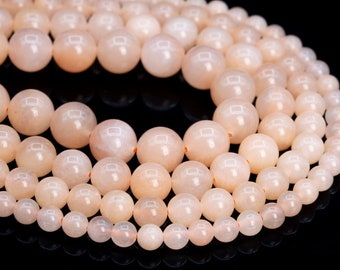 Genuine Natural Orange Peach Jade Loose Beads Round Shape 6-7mm 8-9mm 10mm 12mm