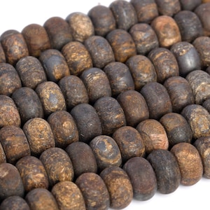 Genuine Natural Matte Toffee Bar Bronzite Loose Beads Rondelle Shape 6x4mm 8x5mm
