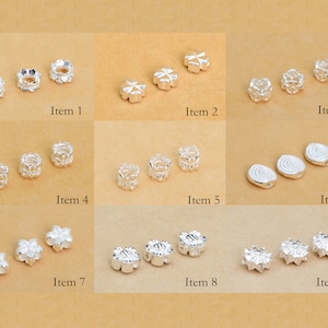 5 Pcs Sterling Silver Spacer Beads DIY Jewelry Making