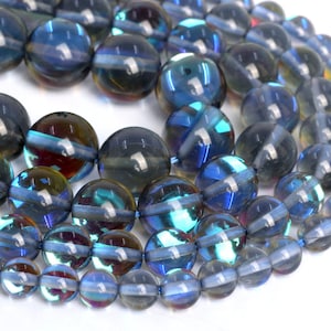 Black Rainbow Mystic Aura Quartz Loose Beads Round Shape 6mm 8mm