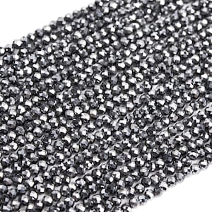 Synthetic Terahertz Loose Beads Grade AAA Faceted Round Shape 2mm