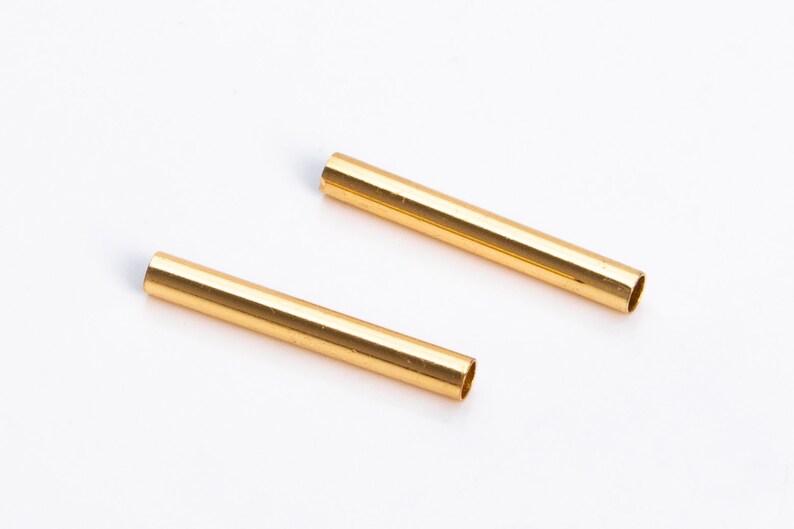 White Gold Black Gunmetal Tone Spacer Beads Light Gold Gold 20 Pcs Round Tube Spacer Beads- Silver