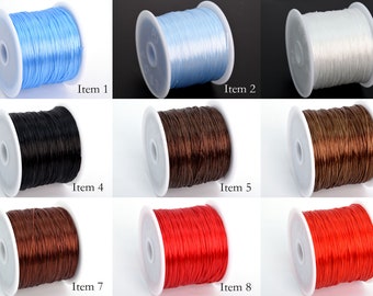 1 Spool 60 Meters Elastic Cord / Thread Crystal String - Multiple Colors 0.8MM Thickness Beading Cord