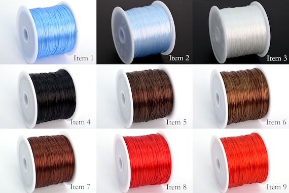 1 Spool 60 Meters Elastic Cord / Thread Crystal String - Multiple Colors 0.8MM Thickness Beading Cord