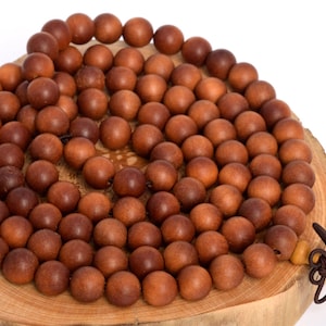 Natural Brown Sandalwood Fragrant Loose Beads Round Shape 6mm 8mm