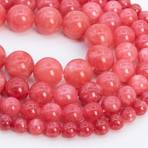 Rhodochrosite Red Color Quartz Loose Beads Round Shape 6mm 8mm Etsy