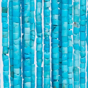 Genuine Natural Aqua Blue Turquoise Loose Beads Round Tube Shape 1x1mm