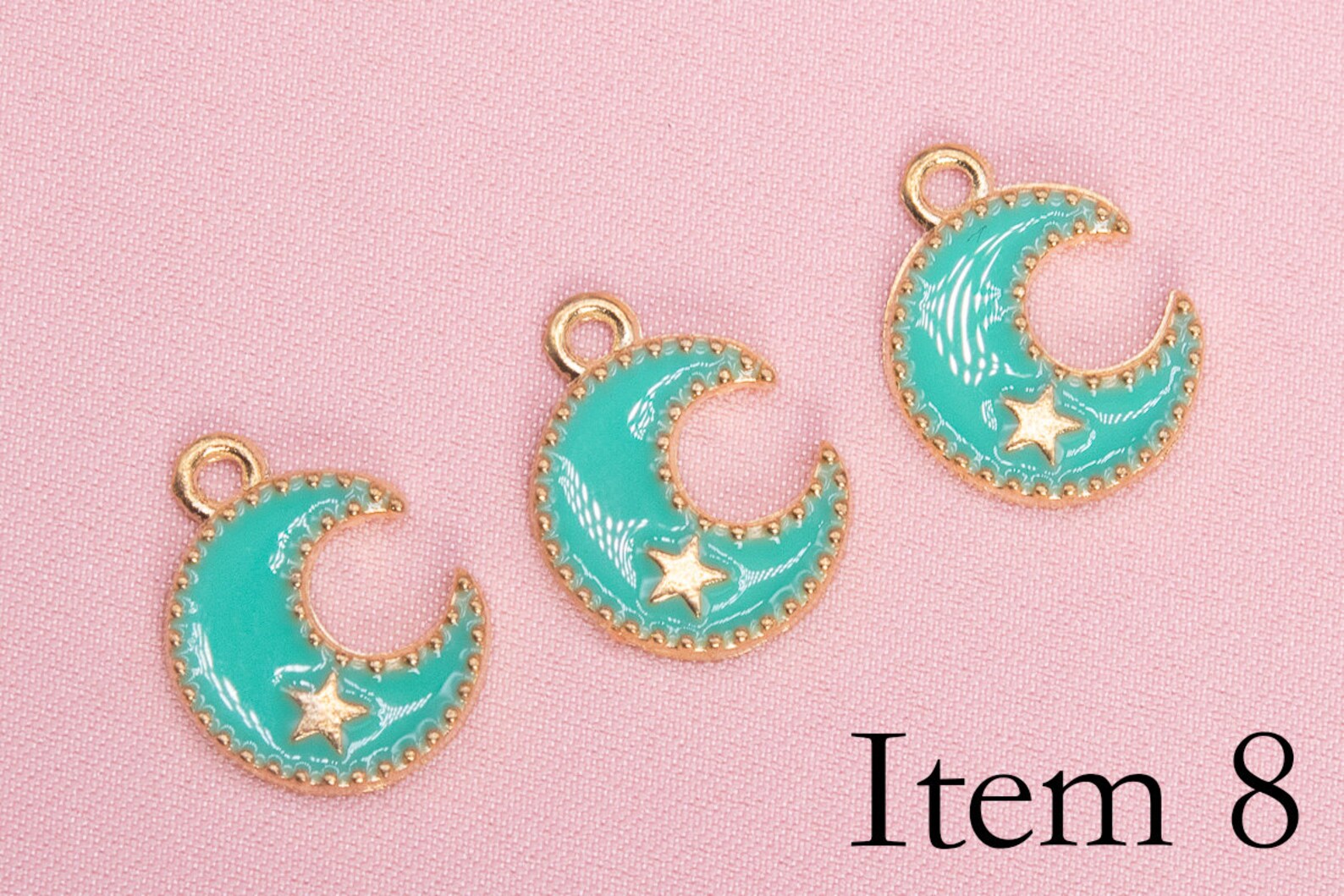 6 Pcs Rabbit / Moon Enamel Charms - Gold Tone With Color Enamel - Etsy