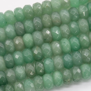 Genuine Natural Parsley Bunch Aventurine Loose Beads Faceted Rondelle Shape 10x6MM