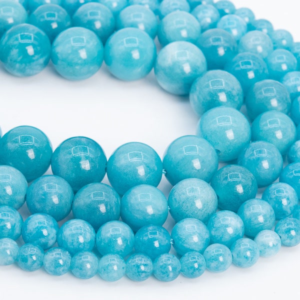 Deep Aqua Blue Quartz Loose Beads Round Shape 6mm 8mm 10mm 12mm