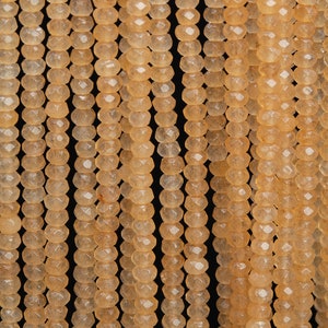Natural Light Orange Jade Loose Beads Faceted Rondelle Shape 4x3MM