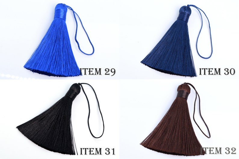 2 pcs 3.14 / 8CM Artificial Silk Tassels Mala Tassels Multiple Color Options image 9