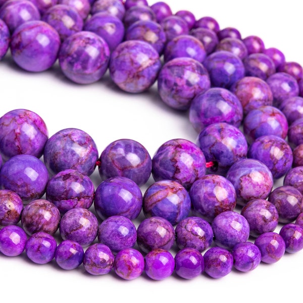 Blue Purple Magnesite Loose Beads Round Shape 6mm 8mm 10mm 12mm