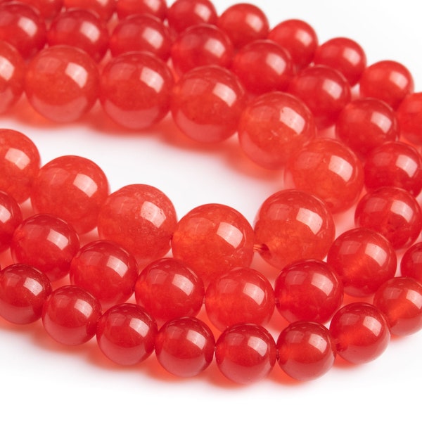 Chilli Red Malaysian Jade Loose Beads Round Shape 8mm 9-10mm 11-12mm