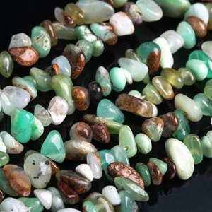 Genuine Natural Chrysoprase / Australian Jade Loose Beads Grade AAA Pebble Chips Shape  4-10mm