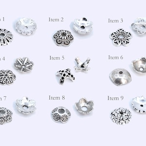 30 pcs Bead Caps Spacers End Cap DIY Jewelry Making - Antique Silver Tone