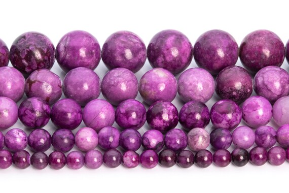 Natural Stone Dark Purple Sugilite Jades Round Loose Beads For