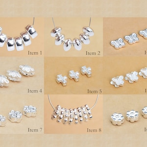 2 Pcs Sterling Silver Spacer Beads DIY Jewelry Making