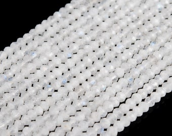 本物の天然レインボームーンストーンジェムストーンビーズ 3.5x2.5mm