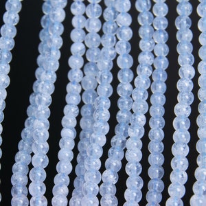 Genuine Natural Transparent Snowflake Blue Lace Agate Loose Beads Brazil Grade AA Round Shape 4mm