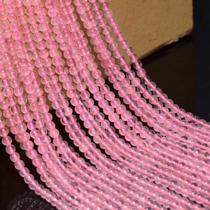 Genuine Natural Rose Quartz Loose Beads Grade A Round Shape 3mm 4mm