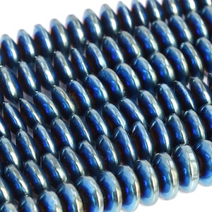 1 Strand Light Blue Hematite 6mm Heart Shaped Beads BD917 