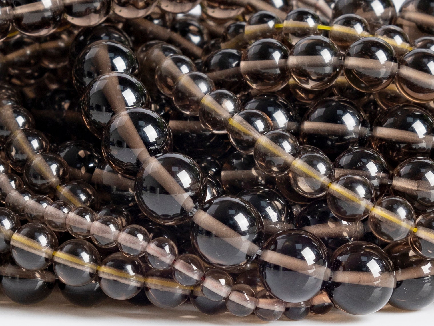 Genuine Natural Transparent Smoky Quartz Brown Obsidian Loose Beads Round Shape 4mm 6mm 8mm 10mm