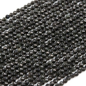 Genuine Natural Rainbow Obsidian Loose Beads Faceted Round Shape 3mm