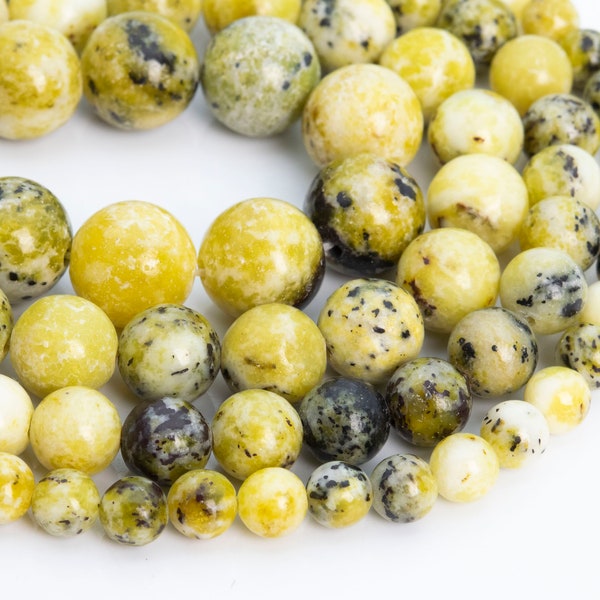 Yellow Turquoise Loose Beads Round Shape 6mm 8mm 10mm