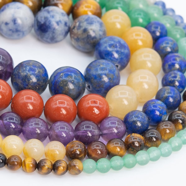 Natural 7 Chakra Loose Beads Round Shape 4mm 6mm 8mm 10mm 12mm