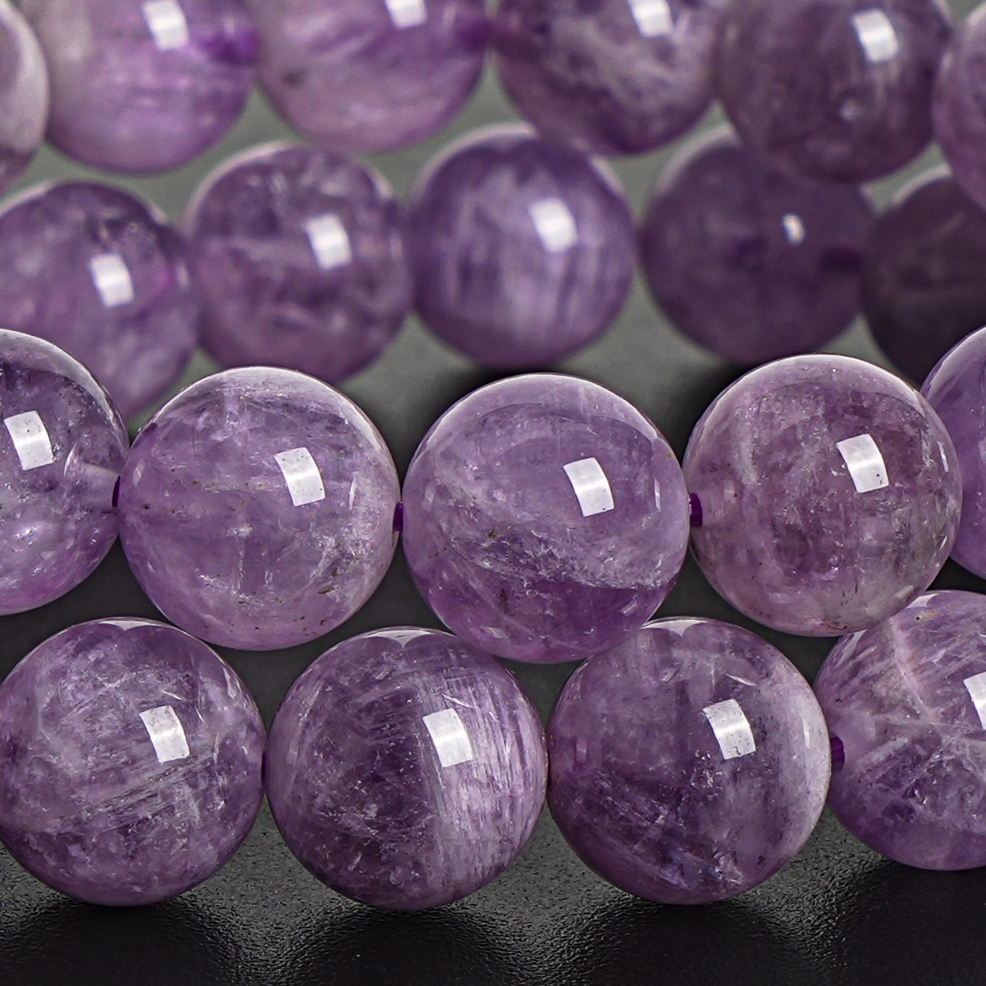 Translucent Amythyst Genuine Natural Brazil Translucent Light Lavender Amethyst Loose Beads ...