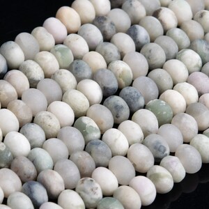 Genuine Natural Matte Milky Green Jade Loose Beads Rondelle Shape 6x4MM