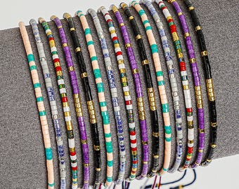 Pulseras de cuentas pequeñas Miyuki, coloridas pulseras bohemias con capas, joyería, pulsera de la amistad