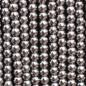 Silver Hematite Loose Beads Round Shape 2mm 3mm 4mm