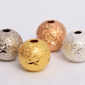 10 Pcs Round Spacer Beads - Gold, Antique Silver Tone 8mm Beads