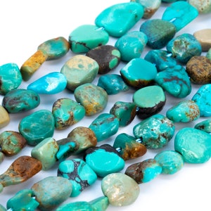 Genuine Natural Blue Green Turquoise Loose Beads Pebble Chips Shape 4-10mm