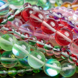 Mystic Aura Quartz Loose Beads Round Shape 6mm 8mm 10mm 12mm