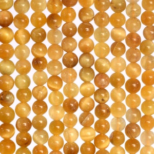 Natural Golden Tiger Eye Loose Beads Grade AA Round Shape 4mm