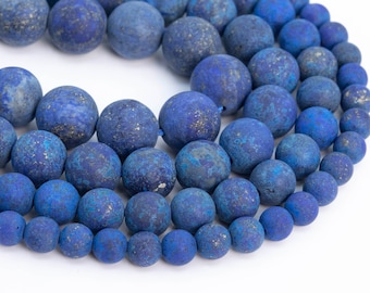 Matt tiefblauen Lapislazuli Lose Perlen runde Form 6 mm 8 mm 10 mm 15 mm