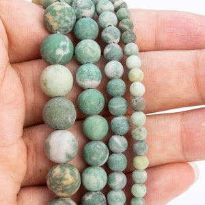 Genuine Natural Matte Qinghai Jade Loose Beads Round Shape 4mm