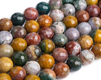 6 MM マルチカラー オーシャン ジャスパー ビーズ グレード AAA 本物の