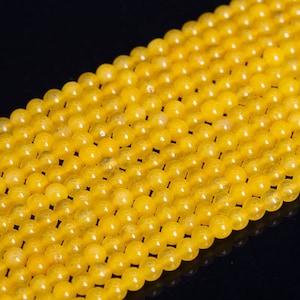 Natural Golden Yellow Malaysian Jade Loose Beads Round Shape 3mm