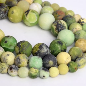 Genuine Natural Matte Chrysoprase / Australian Jade Loose Beads Round Shape 6mm 8mm 10mm