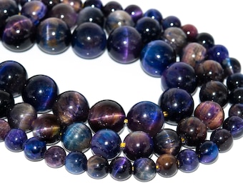 Cat Eye Galaxy Sky Night Tiger Eye Loose Beads Grade AAA Round Shape 6mm 8mm 10mm