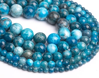 Lot De 30 Perles En Apatite Naturelle 6 Mm - Gemme Multicolore - Pour Création Bijoux
