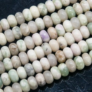 Genuine Natural Milky Green Jade Loose Beads Rondelle Shape 8x5MM