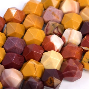 Genuine Natural Mookaite Loose Beads Star Cut Faceted Shape 5-6mm 7-8mm