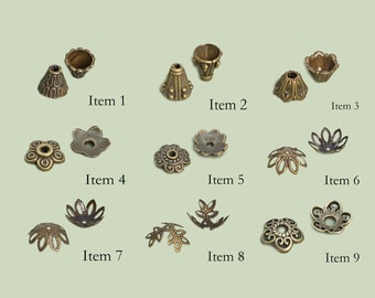 10/13/20 capuchons de perles - Perles de ton bronze antique