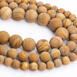 Genuine Natural Matte Brown Wood Skin Jasper Loose Beads Round Shape 6mm 8mm 10mm 15mm