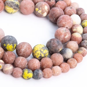 Genuine Natural Matte Multicolor Plum Blossom Jasper Loose Beads Round Shape 6mm 8mm 10mm